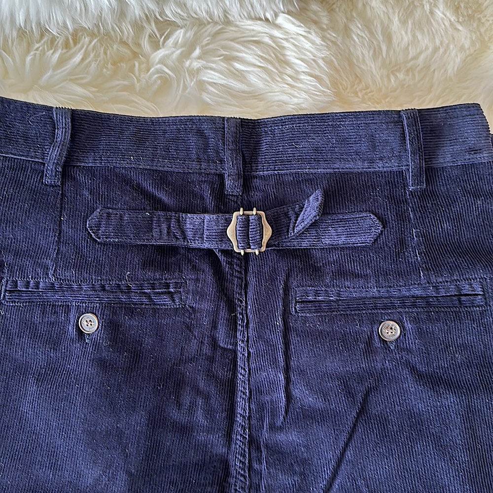 Navy Blue Cotton Corduroy Pants